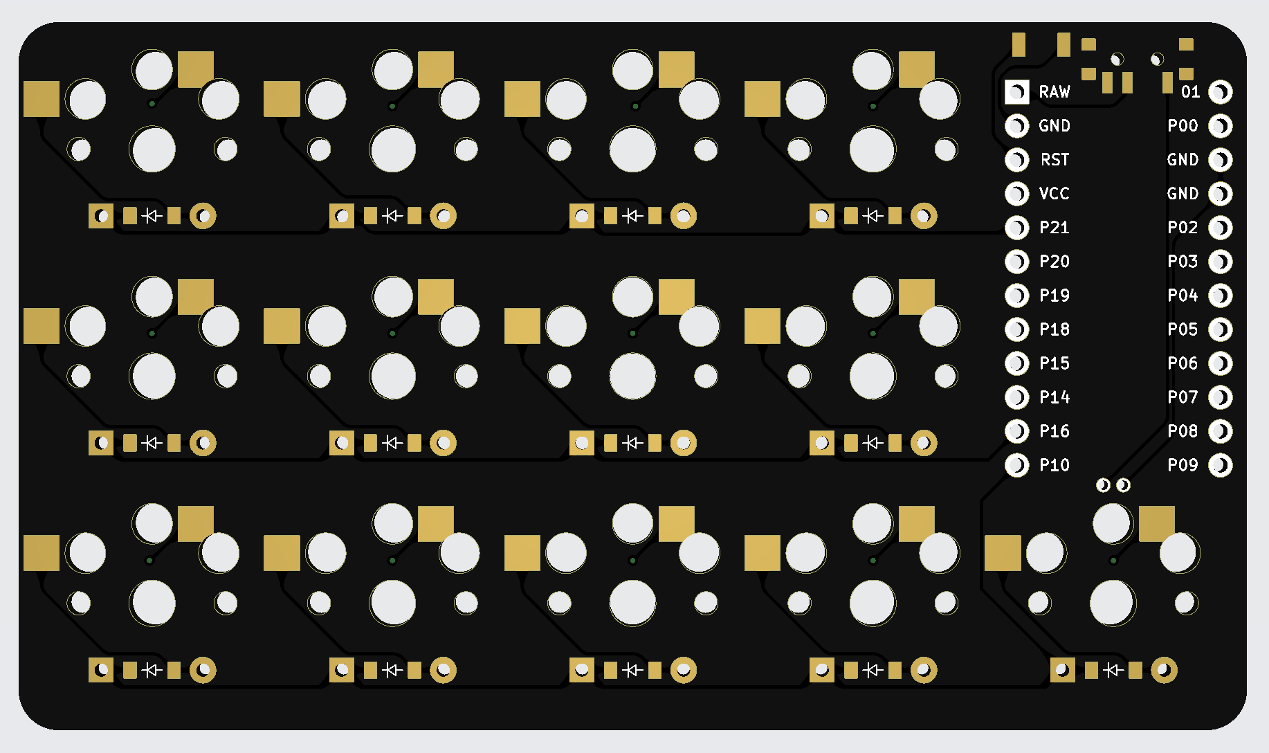 The PCB rendered virtually by JLCPCB.